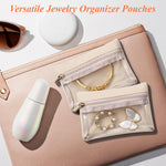 MAYCREATE 6Pcs Small Jewelry Organizer Pouch Bag Zip-up Jewelry Organizer Velvet Pouches Stylish Jewelry Organizer Pouches for Necklaces Bracelets Rings Earrings, Brooches, 4.5''x3.1''