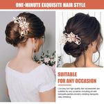 MAYCREATE Comb Hair Pins for Bridal and Party Hairstyles featuring 5 Claw Alloy Design | Elegant Rhinestone Faux Pearl Clip for Women and Girls