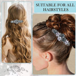 MAYCREATE Hair Clips for Women featuring Floral Rhinestone Design 3.1 in Set of 4 | Metal Barrettes
