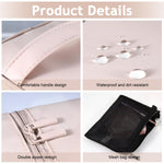 MAYCREATE Makeup Bag for Travel with Dual Zipper Standup Design 16.5×12×7 cm Nylon Pink