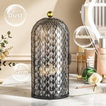 MAYCREATE Makeup Brush Holder for Vanity and Bathroom with 360 Rotating Base | 12.3×27 cm Clear Black Organizer