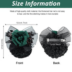 MAYCREATE Hair Bun Net for Women with Alloy Spring Clip and Green Floral Lace | Ideal for Work or Dance