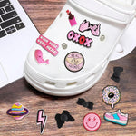 MAYCREATE 35pcs Pink Shoe Decoration Charms for Bubble Slides Sandals Clogs