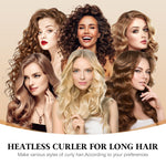 MAYCREATE Heatless Hair Curler for Overnight Curls with Flexible Rod and Hook | Black Satin Rollers