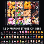 MAYCREATE 3D Cartoon Nail Charms for DIY Nail Art with 12 Styles and Resin Design | Includes Storage Box