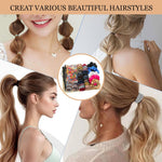 MAYCREATE Hair Styling Tool Kit with 1209 pcs Elastics and 4 Tools | Multi Color Scrunchies