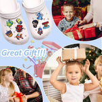 MAYCREATE 12Pcs Clog Shoe Charms Cute Cartoon Character Series Shoe Charms Assorted Rubber Shoe Charms Flat Rubber Shoe Charms Reuseable Casual Clogs DIY Decoration Charms Kids Clogs Charms