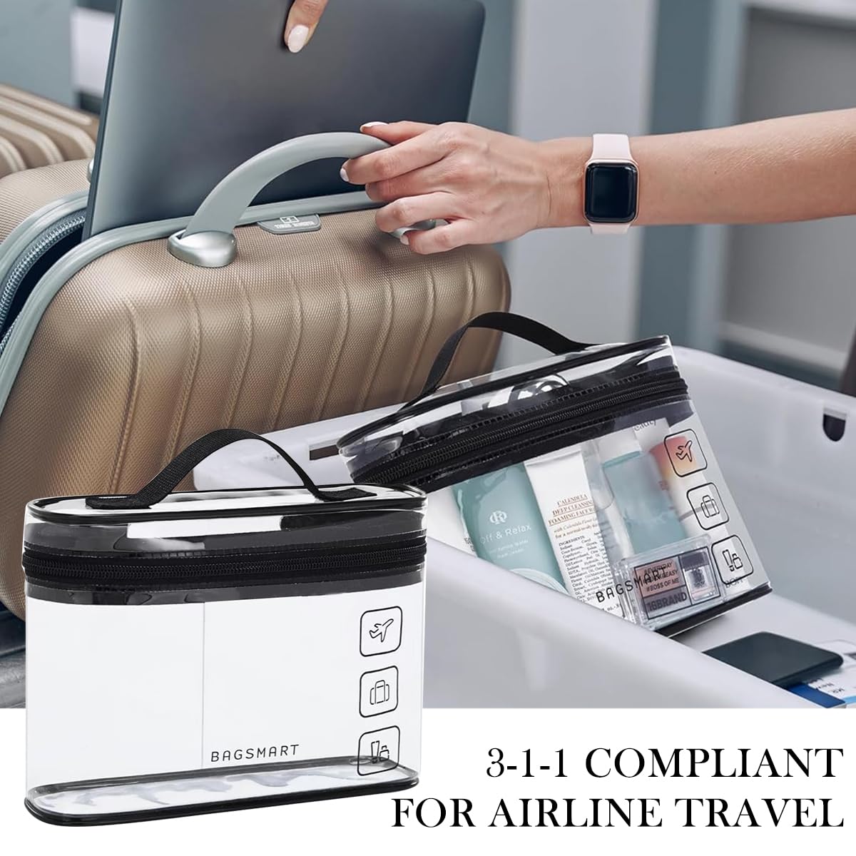 MAYCREATE Makeup Pouch for Travel and Daily Use with Secure Zipper Closure | 4.7 in PU Leather Bag