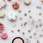 MAYCREATE DIY Ear Stud Kit with 200 Pieces Stainless Steel Bases and 2 Stopper Designs | Transparent Hemispherical Patches for Custom Earrings