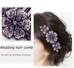 MAYCREATE Hair Clips with Flower Comb Pins for Women featuring Acrylic Body 12 x 11 x 5cm | Dark Purple Bridal Barrette