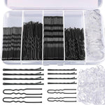 MAYCREATE Bobby Pins Set for Updos and Stray Strands with 300pcs and Black Metal Finish | Girls Women Hair Accessories