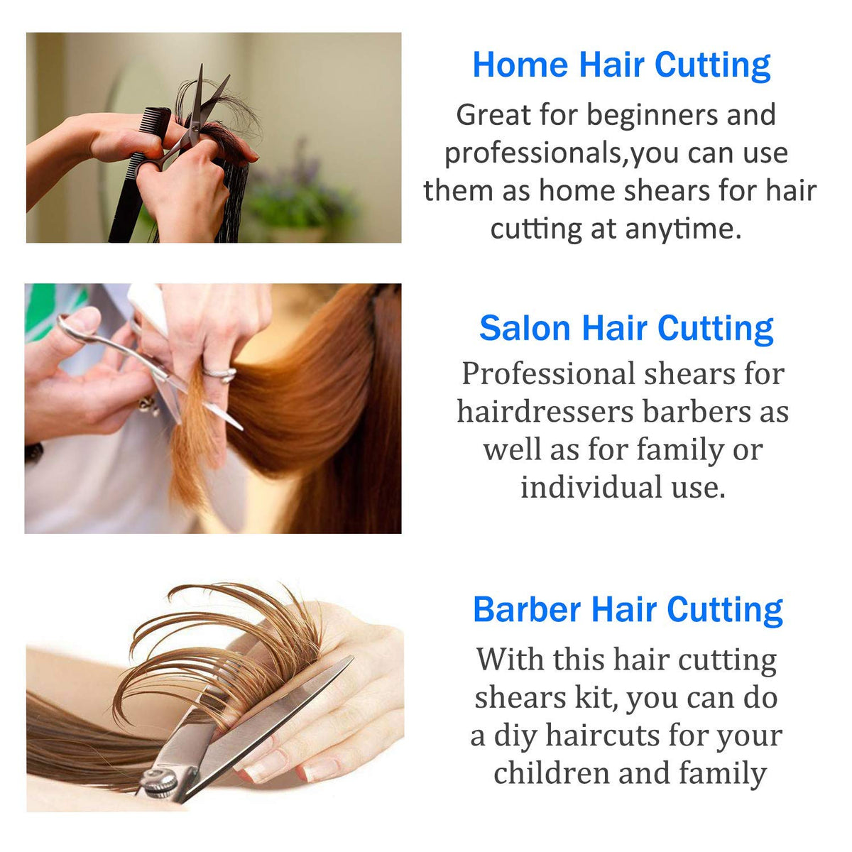 MAYCREATE Hair Cutting Tools Scissors for Hair Cutting Professional Salon Barber Scissors with Double Thinning Scissor Stainless Steel Home Hair Cutting & Styling Scissor Tools