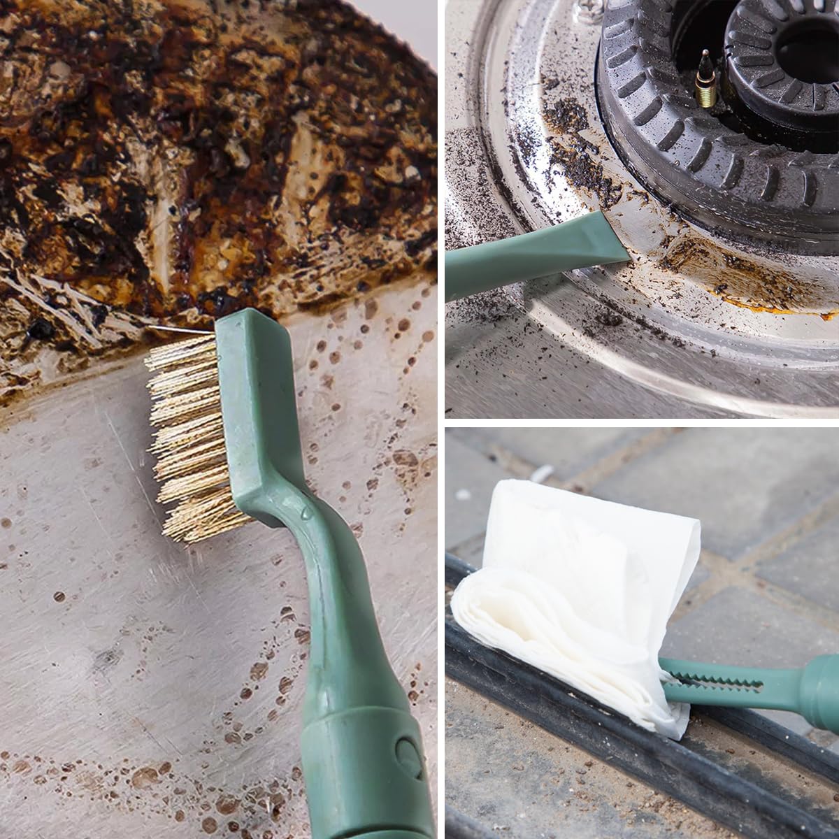 MAYCREATE Hair Brush Cleaning Tool Comb Cleaning Brush Hair brush Cleaner Comb, 5-in-1 Hair Brush Cleaning Tool, Hair Brush Remover Rake for Removing Hair Dust,Home and Salon Use(Green)