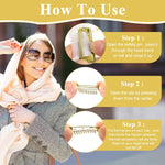 MAYCREATE Dupatta Pins for Bride with Safety Pins and 10 Teeth Grip | 30 Pcs Gold Stainless Steel Hair Clips