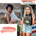 MAYCREATE 4 Pack Wide Headband for Women, Stretchy Knotted Head Bands for Women, Polyester Tie-dye Print Hairband for Women Ladies, Stylish Hair Bands Yoga Sweatband Sports Head Wraps