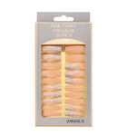 MAYCREATE 24 PCS Press-On Nails Matte Acrylic Full Cover Artificial Press On False Nails with Double Sided Adhesive Tabs, French Nails Artificial Nails Art Set