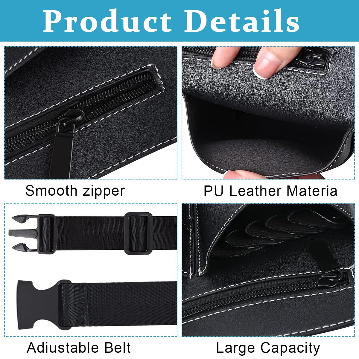 MAYCREATE Hairdresser Scissor Bag for Barber Tools with 5 Scissor Sleeves and PU Leather Holster