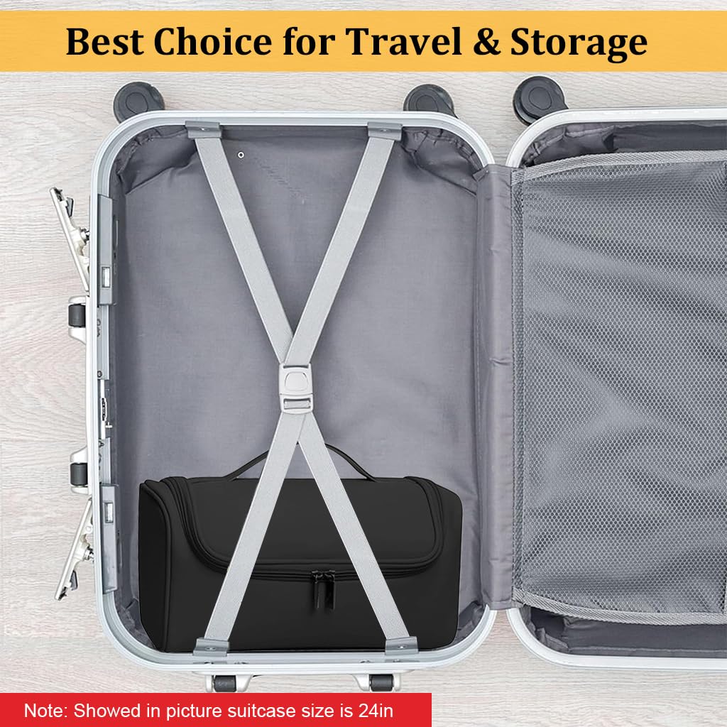 MAYCREATE Travel Storage Bag for Dyson Airwrap featuring 5 Compartments and Hanging Hook | Waterproof PU Organizer for Hair Tools