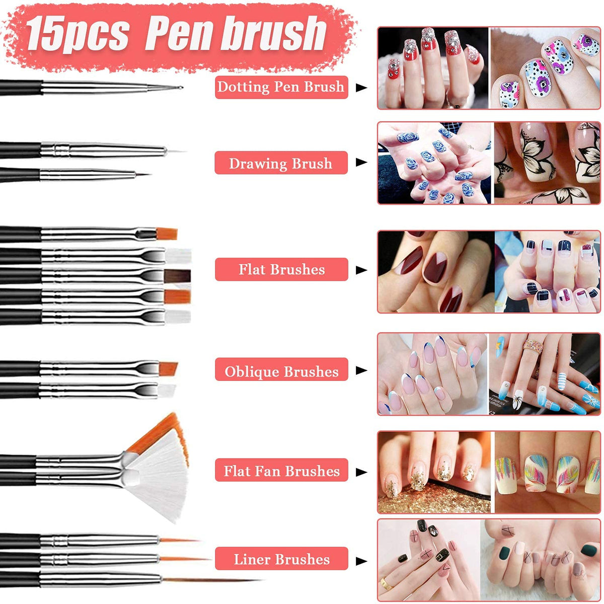 MAYCREATE 3D Nail Art Stamping Kit, 3D Nail Art Tools with Pen & Brush Painting Polish Design Kit Nail Art Stickers Nail Foil Tape Strips and Nails Art Rhinestones