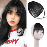 MAYCREATE Hair Extensions for Women Black Artificial Soft Hair Bang Front Hair Extension Clip Hair Fringes Hair Extensions Women & Girls - 1
