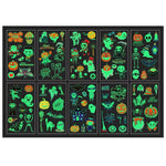 MAYCREATE 10 Sheets Halloween Cartoon Temporary Tattoo Sticker Night Glow Sticker,Halloween Decoration Sticker for Boys Girls Halloween Party