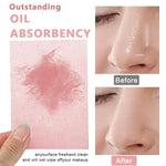 MAYCREATE 200 Counts Oil Absorbing Sheets for Face, Facial Flax Blotting Paper, Natural Rose Oil Absorbing Tissues for Oily Skin, Oil Control Film - 9x6cm