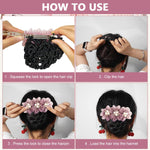 MAYCREATE Hair Bun Accessories for Women featuring Alloy Spring Clip and Pearl Mesh Design | Ideal for Work and Dance Styles