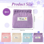 MAYCREATE Corduroy Storage Pouch Set for Travel with Easy Squeeze Open Closure 13×5×12 cm | Jewelry and Coin Organizer Bags