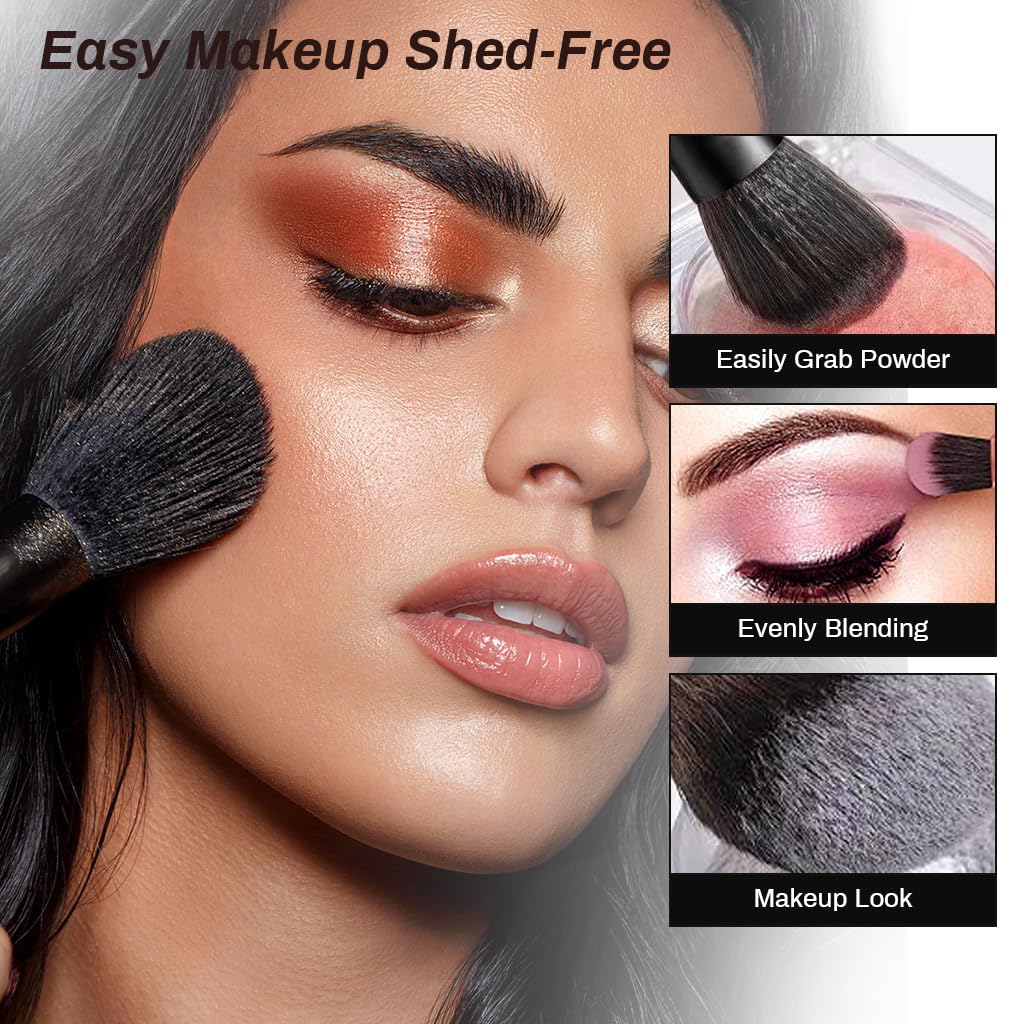 MAYCREATE Makeup Brush Set for Beginners and Artists featuring 18 pcs Synthetic Brushes | Soft No‑Shedding Bristles with Non‑Slip Wood Handles