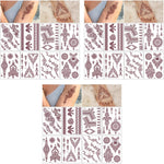 MAYCREATE Henna Temporary Tattoo Stickers for Women with 8 Sheets Waterproof Brown Designs