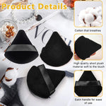 MAYCREATE 4pcs Triangle Powder Puff Makeup Sponge Puff Makeup Puff for Face Powder Loose Powder, Skin-Friendly Beauty Makeup Tools, Wet and Dry Use - Black