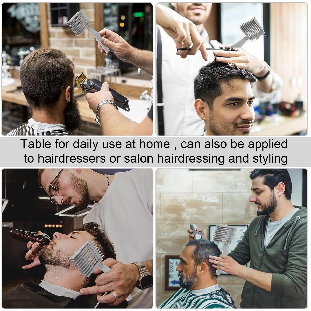 MAYCREATE 2 in 1 Barber Comb for Hair Cutting, Professional Fade Combs, Heat Resistant Clipper Comb, Curved Positioning Flat Top Hair Styling Comb for Men for Salon, Home, Travel