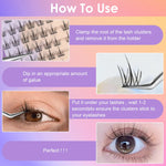 MAYCREATE False Eyelash Extension Kit for Daily or Party Makeup with 10 Sets 11mm Clusters