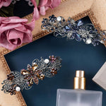 MAYCREATE Hair Accessories for Women featuring 2Pcs 3.5 in Rhinestone Snap Barrettes | Floral Alloy Clips