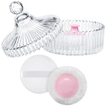 MAYCREATE® Extra Large Body Powder Puff and Container, 5.35" Body Container with 3.93" Powder Puff, for Baby Women's Loose Dusting Powder