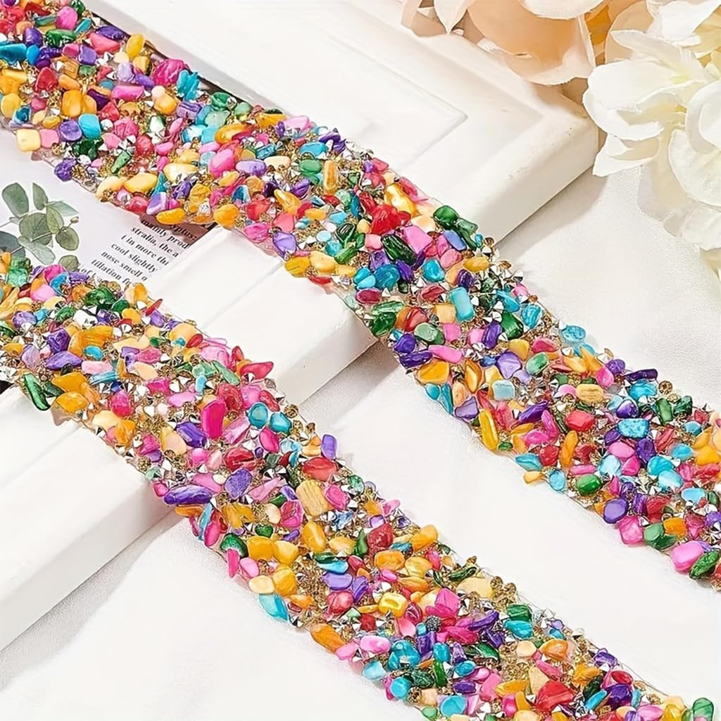 MAYCREATE Self Adhesive Rhinestone Ribbon for DIY Crafts and Wedding Decoration | 4 Rolls 0.78 inch Crystal Tape