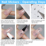 MAYCREATE Nail Decal Stickers for DIY Manicure with 6 Sheets Silver Star Heart Designs | Self Adhesive