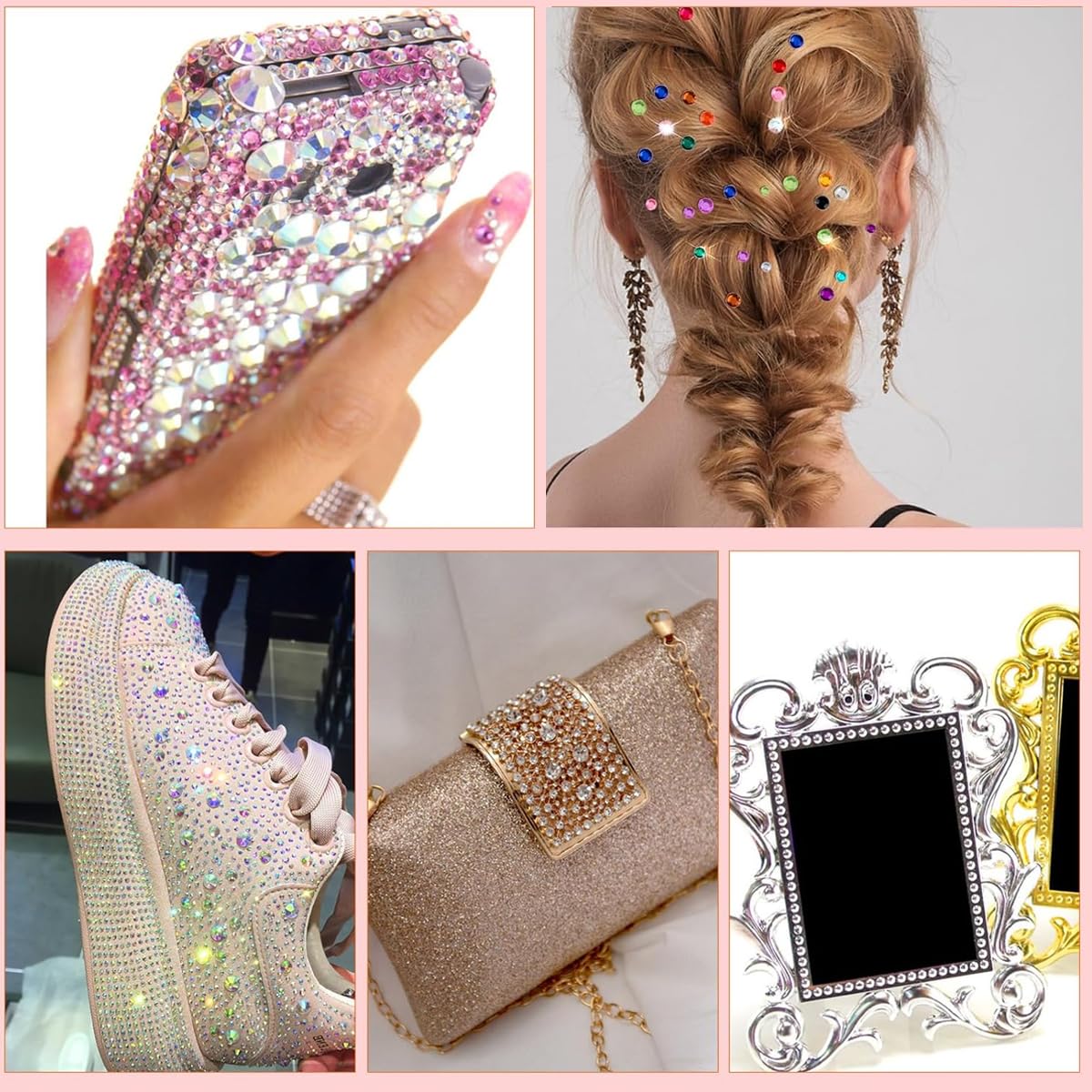 MAYCREATE Face Gems Rhinestones Stickers Kit for Makeup and DIY Crafts with Tweezer | 4 Sheet Self Adhesive Acrylic Jewels for Festival Nails Hair and Clothes