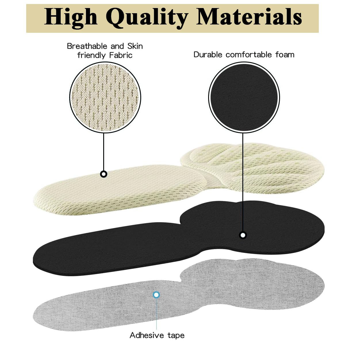 MAYCREATE 2 Pairs Sponge Heel Cushion Back of Heel Cushion Inserts, Heel Protectors Shoe Pads for Shoe Too Big, Soft Mesh Heel Grips Pads for Loose Shoes Heel Insoles for Men Women