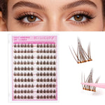 MAYCREATE® 120Pcs Self-Adhesive Pre-Glued False Eyelashes Kit, 12mm Lash Cluster Fluffy Lashes for Natural or Party Look, DIY Eyelash Extension Kit
