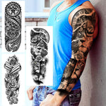 MAYCREATE Temporary Tattoos for Arm and Leg with 6 Sheets 48×17 cm Waterproof Stickers | Men and Women Party Body Art