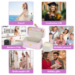 MAYCREATE Travel Jewelry Box for Women featuring Removable Ring Holder and Plush Lining | Compact Organizer for Earrings and Necklaces