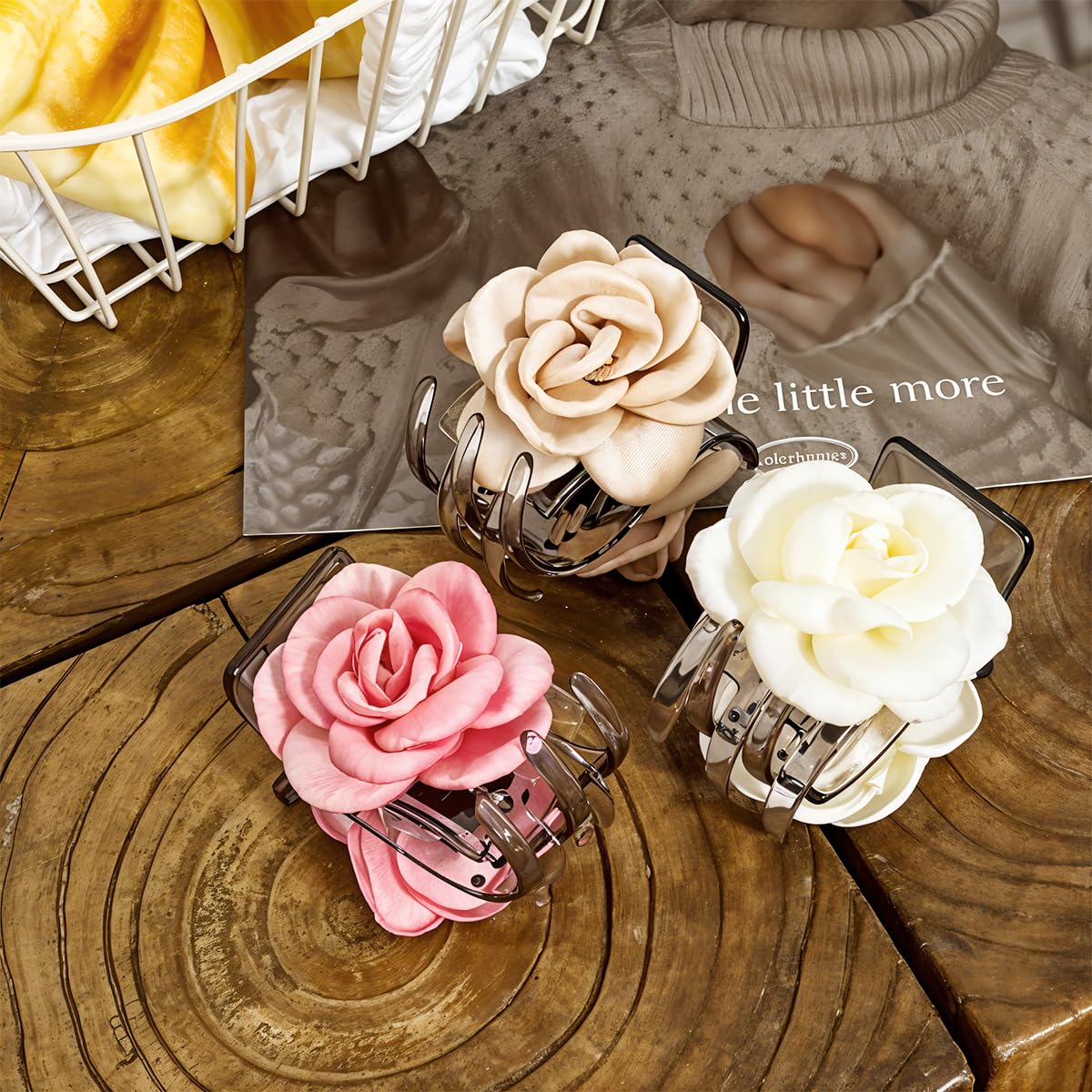 MAYCREATE Claw Clips for Half Updos with Spring Loaded Clamp and 1.57 in Acrylic Design | Women Hair Accessories