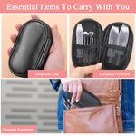 MAYCREATE Makeup Brush Set for Travel with 10Pcs Short-Handle Brushes & Zipper Pouch
