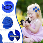 MAYCREATE Girls Bow Hairband Set of 20pcs, Hair Bows for Kids Girls, Bowknot Hair Clips Rubber Hair Ties Hair Accessories Kit for Toddlers, School Girls - Royal Blue