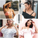 MAYCREATE 3 Pairs Bra Straps for Women, Stretchy Flower Lace Bra Strap, Adjustable Slim Underwear Strap, Replacement Shoulder Detachable Bra Straps for Strapless Dress Multicolour