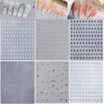 MAYCREATE Star Nail Stickers for DIY Nail Art with 3D Galaxy Stars Design | 6 Sheets Set