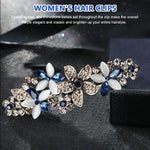 MAYCREATE Opal Rhinestone Hair Clip for Women with Spring Clip Design and Alloy Body | 8.6×2.9 cm Elegant Floral Barrette for Girls