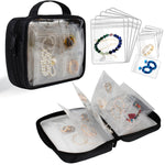 MAYCREATE® Travel Jewelry Organizer Case Transparent Jewelry Storage Book Binder Bag for Earrings