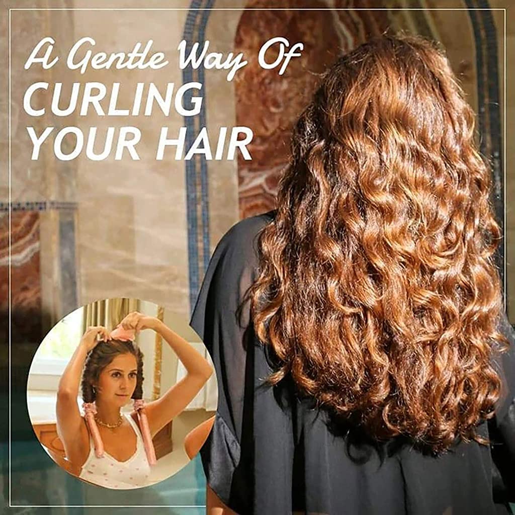 MAYCREATE Heatless Curling Rod Headband for Overnight Use with Pearl Cotton Ribbon | No Heat Hair Curlers for Long and Medium Hair